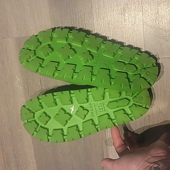 Prada Rubber Logo Slide Sandals (Women) Green Size 37 Or 7 Women Like New - Picture 6 of 10